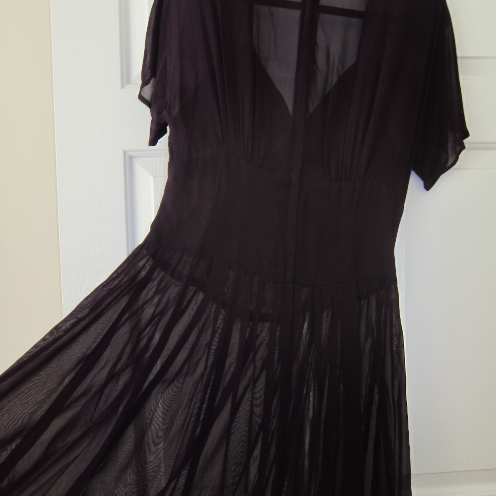 Sheer fabric purple maxi dress
